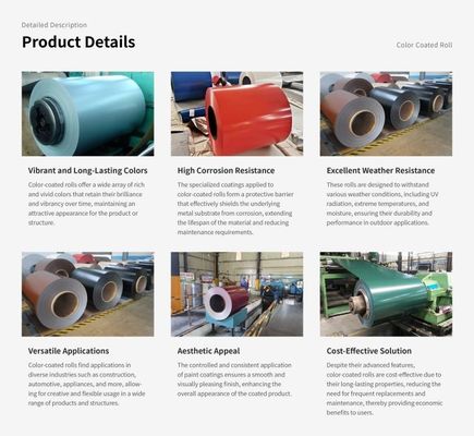 SGCC 0,25mm gegalvaniseerde kleur coated spoel in RAL kleur PPGI PPGL voor 1250mm lengte klanten'vereiste