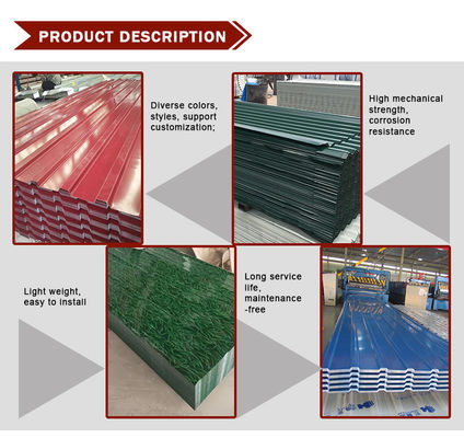 Verkoopt Zinkcoating RAL ASTM SGCC Z40 0,5 mm 1 mm golfgrootte PPGI-kleurcoated dakpanelen met coating Z30-Z40