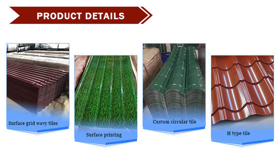 Zinkcoating 30-275 g/m2 gegalvaniseerde gegolfde platen en PPGI-kleurstaaltegels met RAL-kleuropties tegen directe prijzen