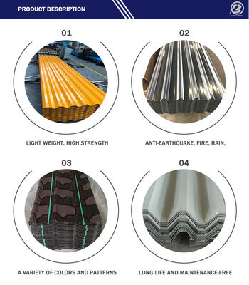 RAL ASTM SGCC Z60 0,2 mm 0,3 mm gegolfde PPGI-kleurbedekte dakpanelen voor duurzame en langdurige dakoplossingen
